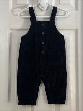 Oliver & Rain Baby Boy Blue Corduroy 100% Organic Cotton Overalls